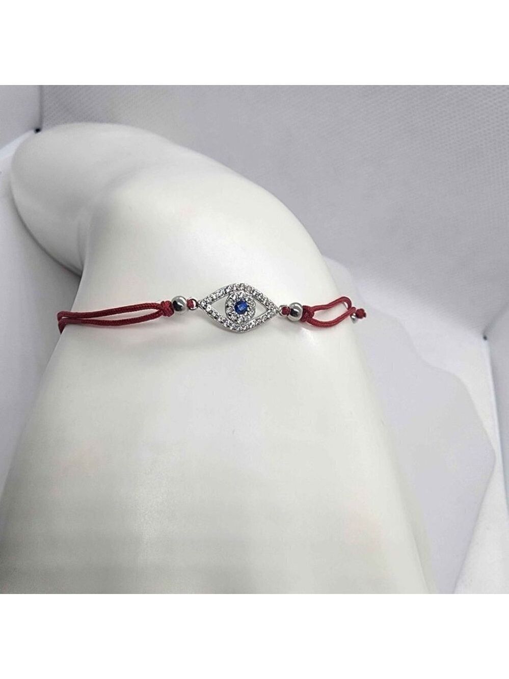 Sterling Silver 925 Evil Eye Design With Red String Bracelet